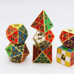 Foam Brain Games Puzzle Cube Gold Metal RPG dice 8 die set