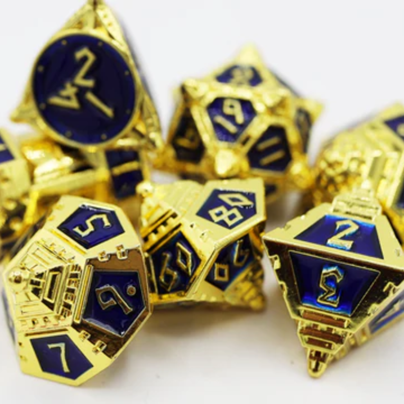 Foam Brain Games Dice 51 Cobalt Cosmos Metal Dice 7 die set