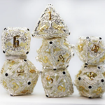 Foam Brain Games Trees of Virtue Tree of Mercy Hollow Metal RPG dice 7 die set