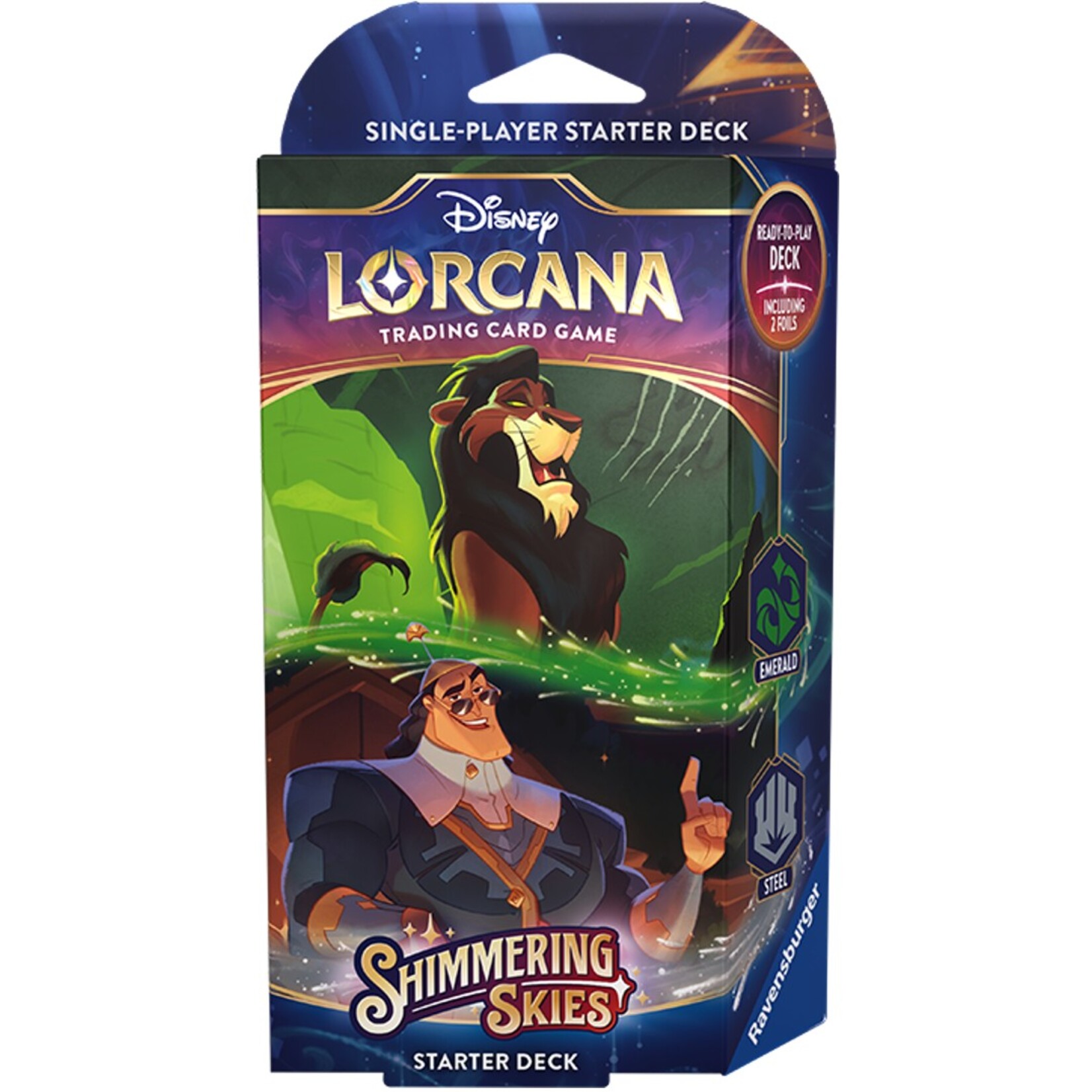 Ravensburger Disney Lorcana Shimmering Skies Starter Deck Emerald Steel