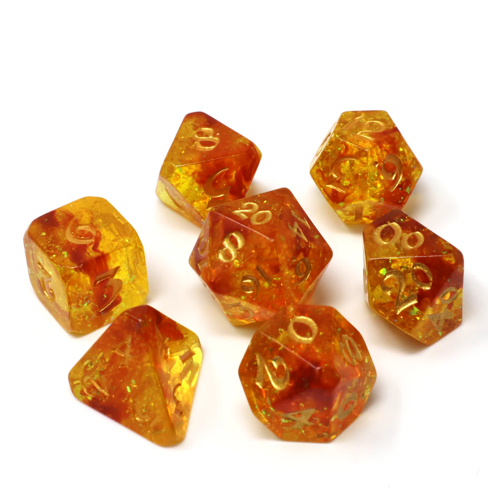 Die Hard Dice Die Hard RPG Set Autumn Court Orange w/ Gold RPG 7 die set