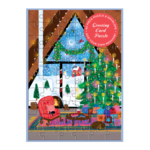 Galison 60 pc Mini Puzzle Joy Laforme Cozy Cabin Greeting Card