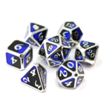 Die Hard Dice Die Hard Mythica Dark Arts Riptide Black / Blue with Silver Metal Polyhedral 7 die set