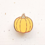Alum and Ink Mini Gold Pumpkin Enamel Pin