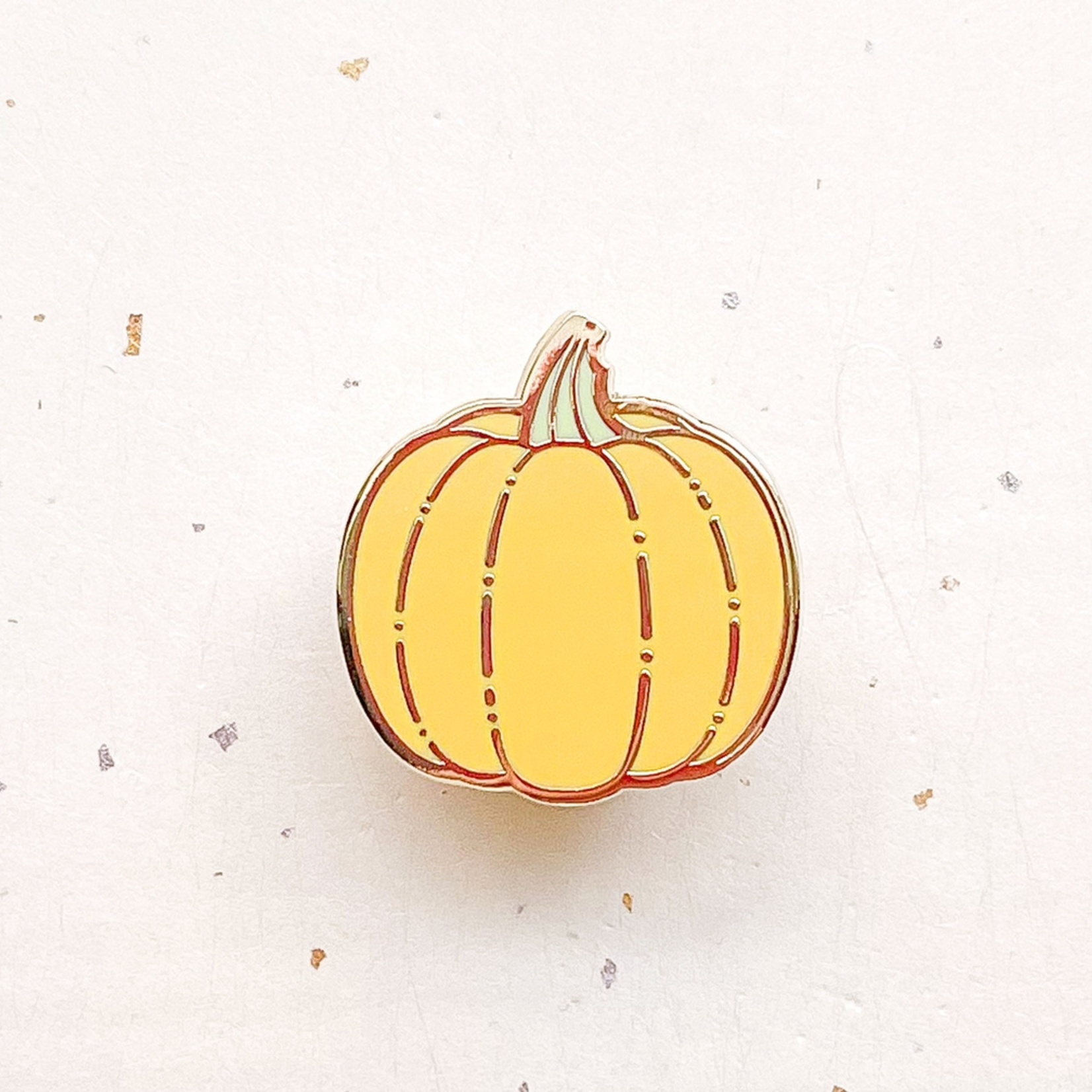 Alum and Ink Mini Gold Pumpkin Enamel Pin