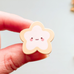 Alum and Ink Frosted Star Cookie Painted Enamel Pin