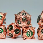 Foam Brain Games Meteor Storm Emerald Storm Metal RPG dice 7 die set
