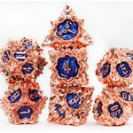 Foam Brain Games Floral Starburst Copper Cornflower Metal RPG dice 7 die set