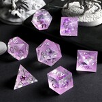 Dice Habit Dice Habit Sharp Edge Floral Purple Lotus Polyhedral 7 die set