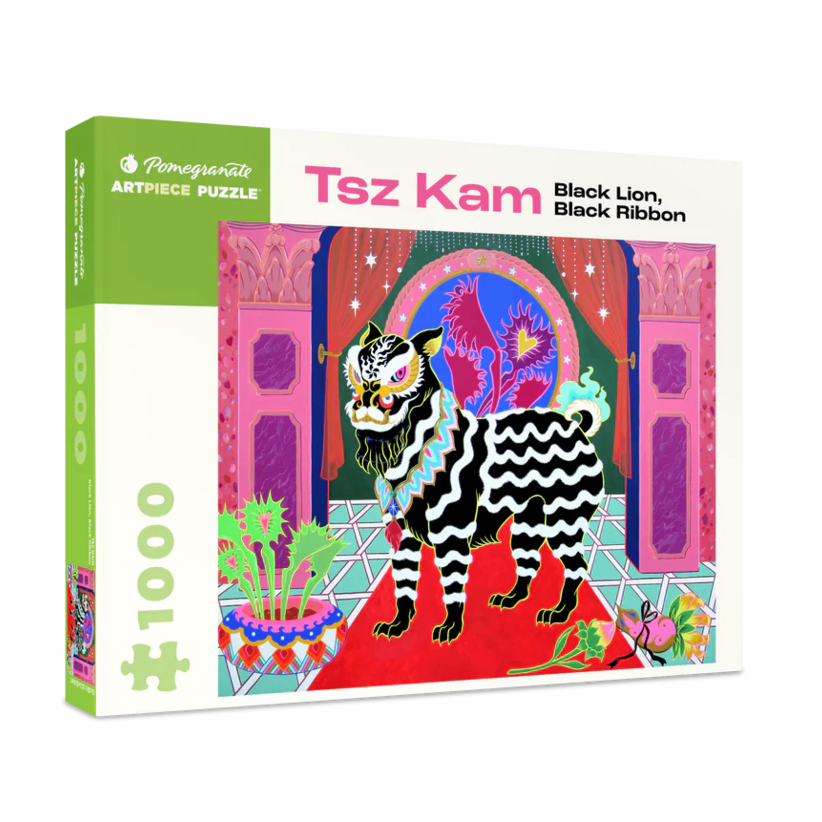 Pomegranate Communications 1000 pc Puzzle Tsz Kam Black Lion, Black Ribbon