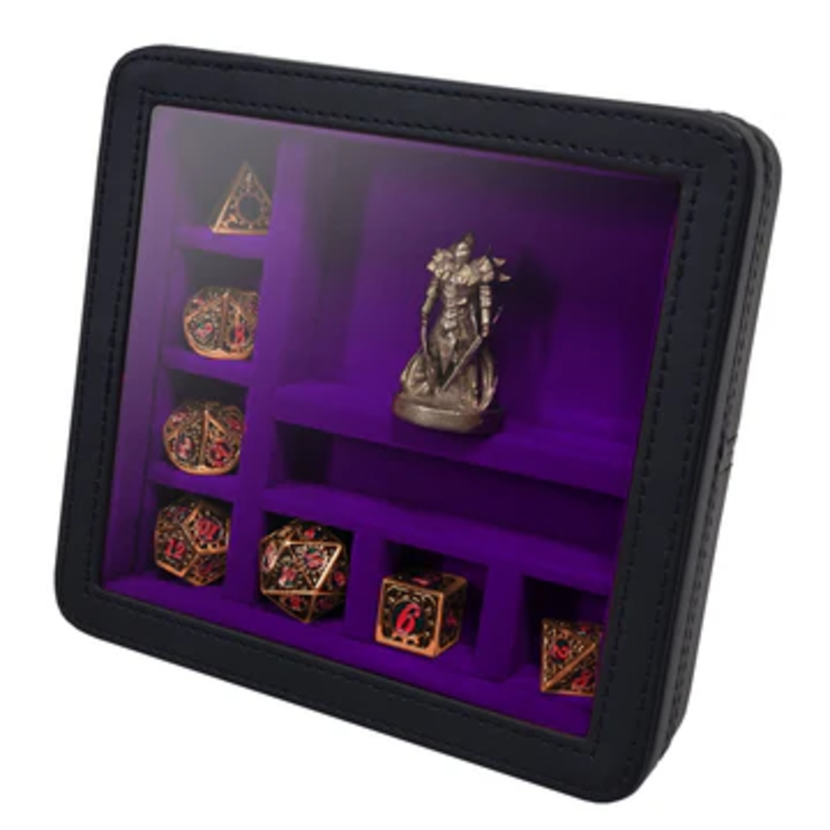 Forged Forged Character Shrine RPG Dice and Miniature Traveling Display Case Purple