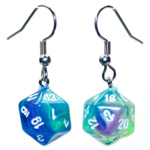 Chessex Hook Earrings mini d20 Festive Waterlily