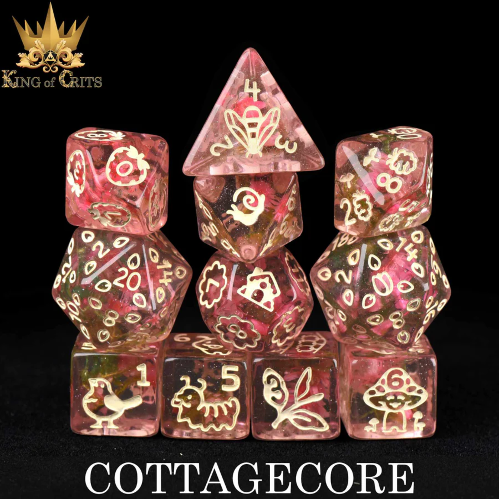DND Dice DND Dice Cottagecore Polyhedral 11 die set