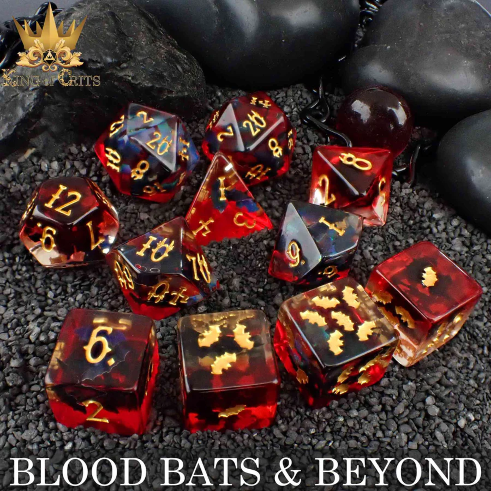 DND Dice DND Dice Blood Bats and Beyond Polyhedral 11 die set