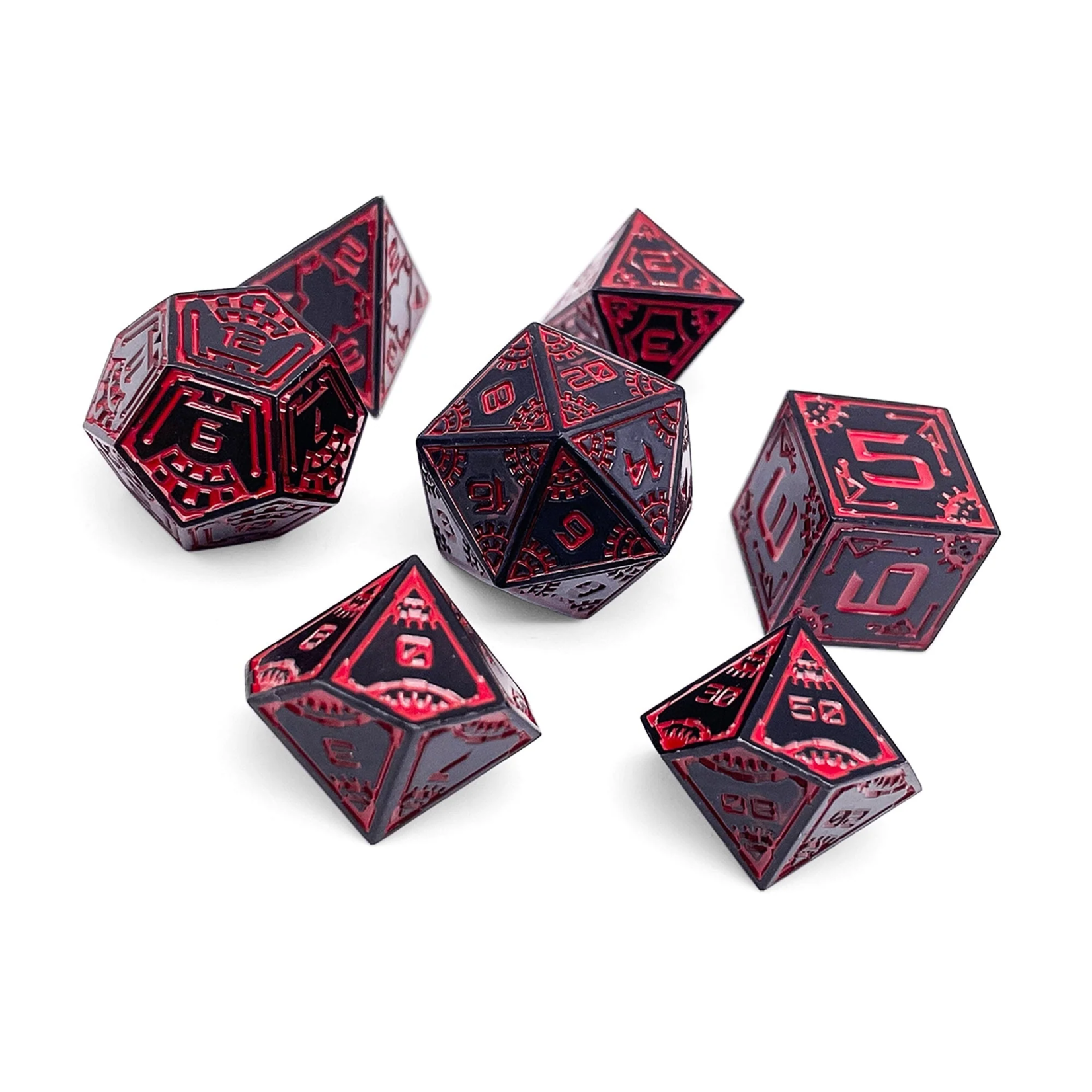 Norse Foundry Space Dice Red Giant Alloy Metal Polyhedral 7 die set