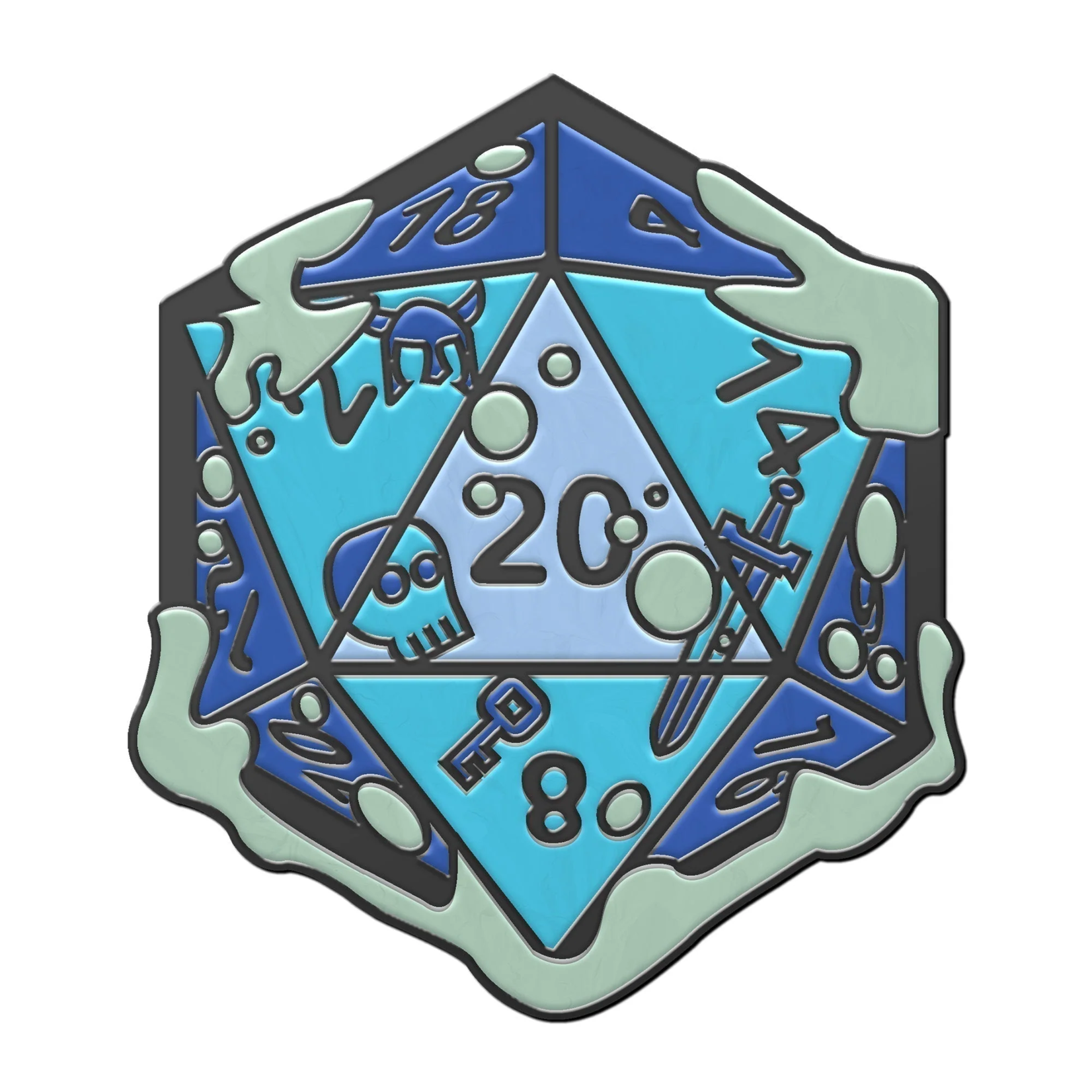 Norse Foundry Gelatinous d20 Blue Enamel Pin