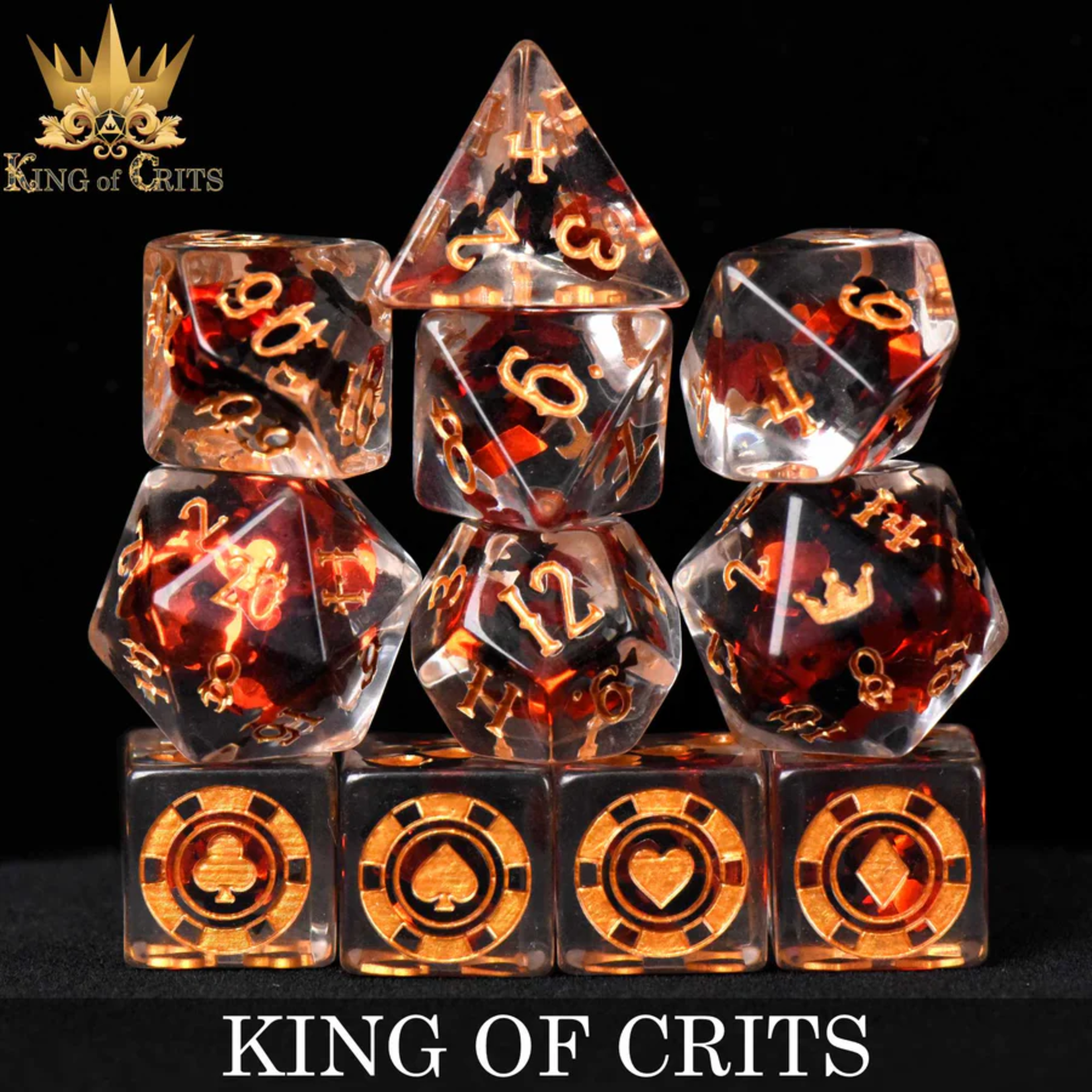 DND Dice DND Dice King of Crits Polyhedral 11 die set