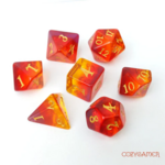 Fennek and Finch Dragon Fire Polyhedral 7 die set