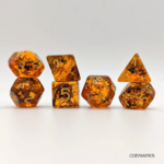 Fennek and Finch Falling Leaves Polyhedral 7 die set