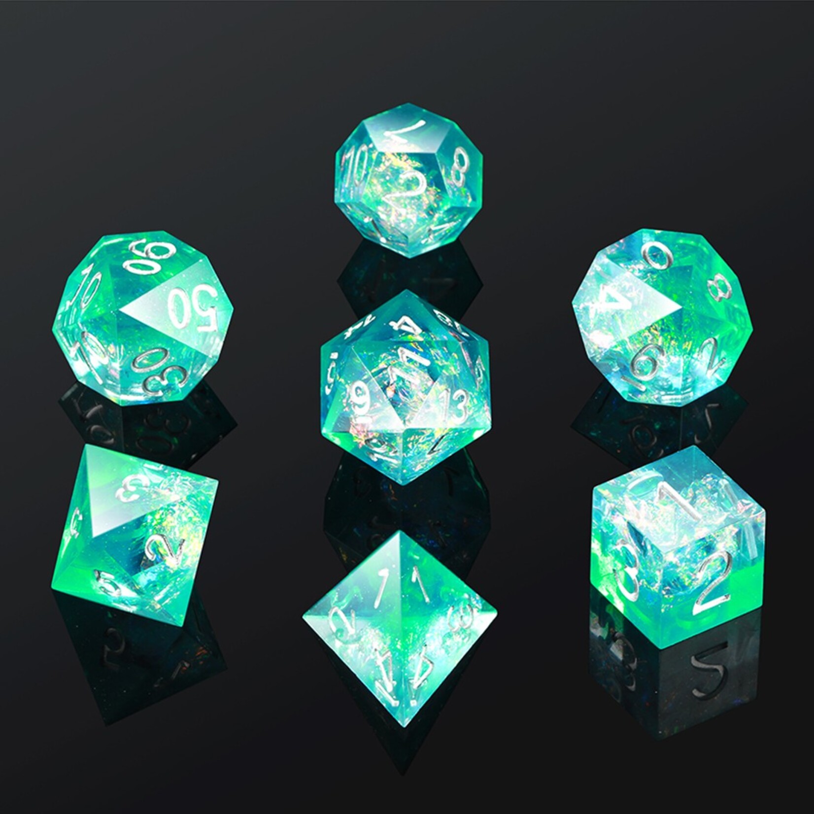 Dice Habit Dice Habit Sharp Edge Sea Shore Polyhedral 7 die set