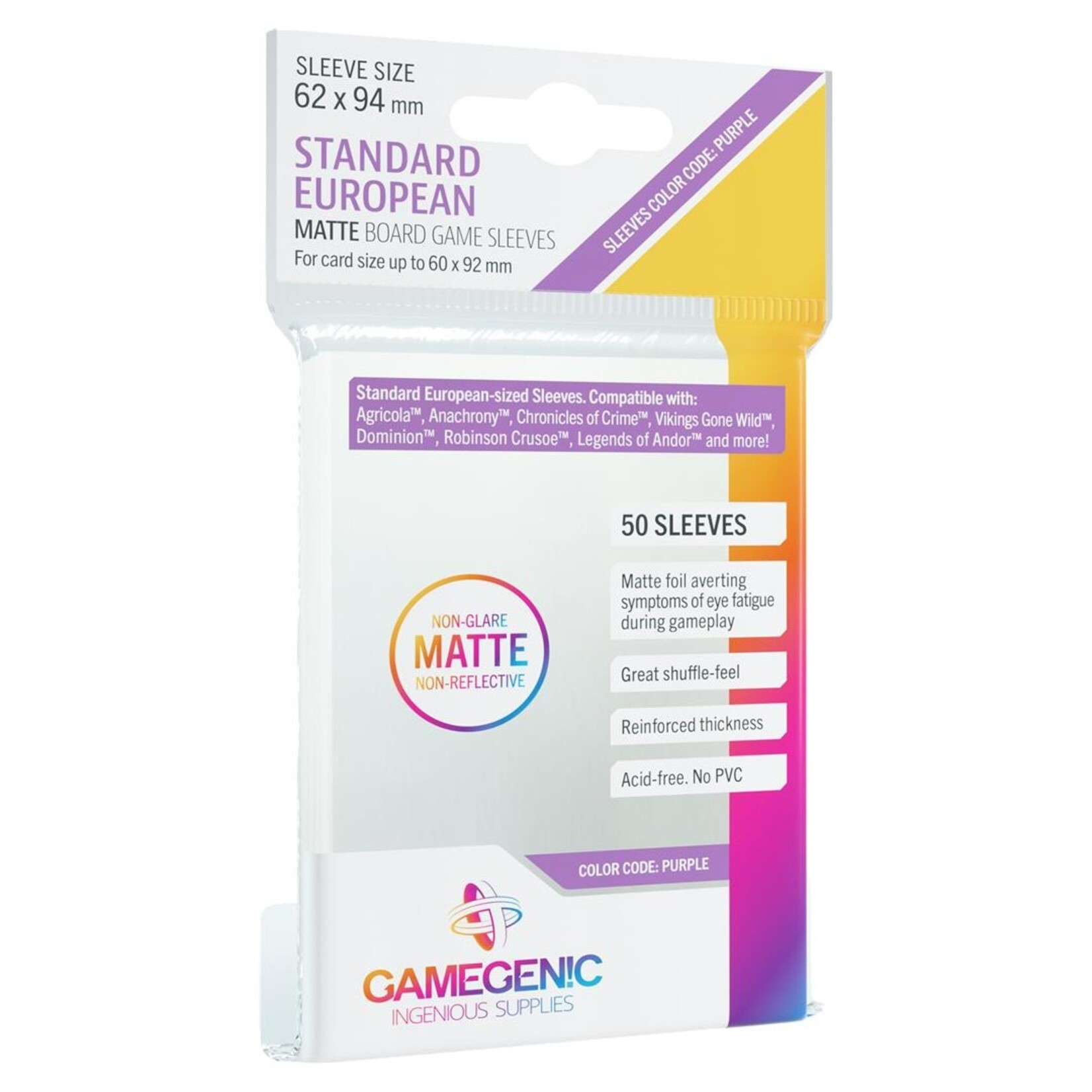 Gamegenic GameGenic Matte Sleeves Standard European