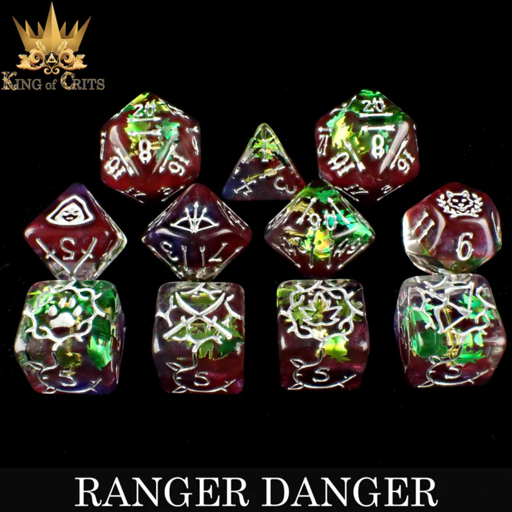 DND Dice DND Dice Ranger Danger Polyhedral 11 die set