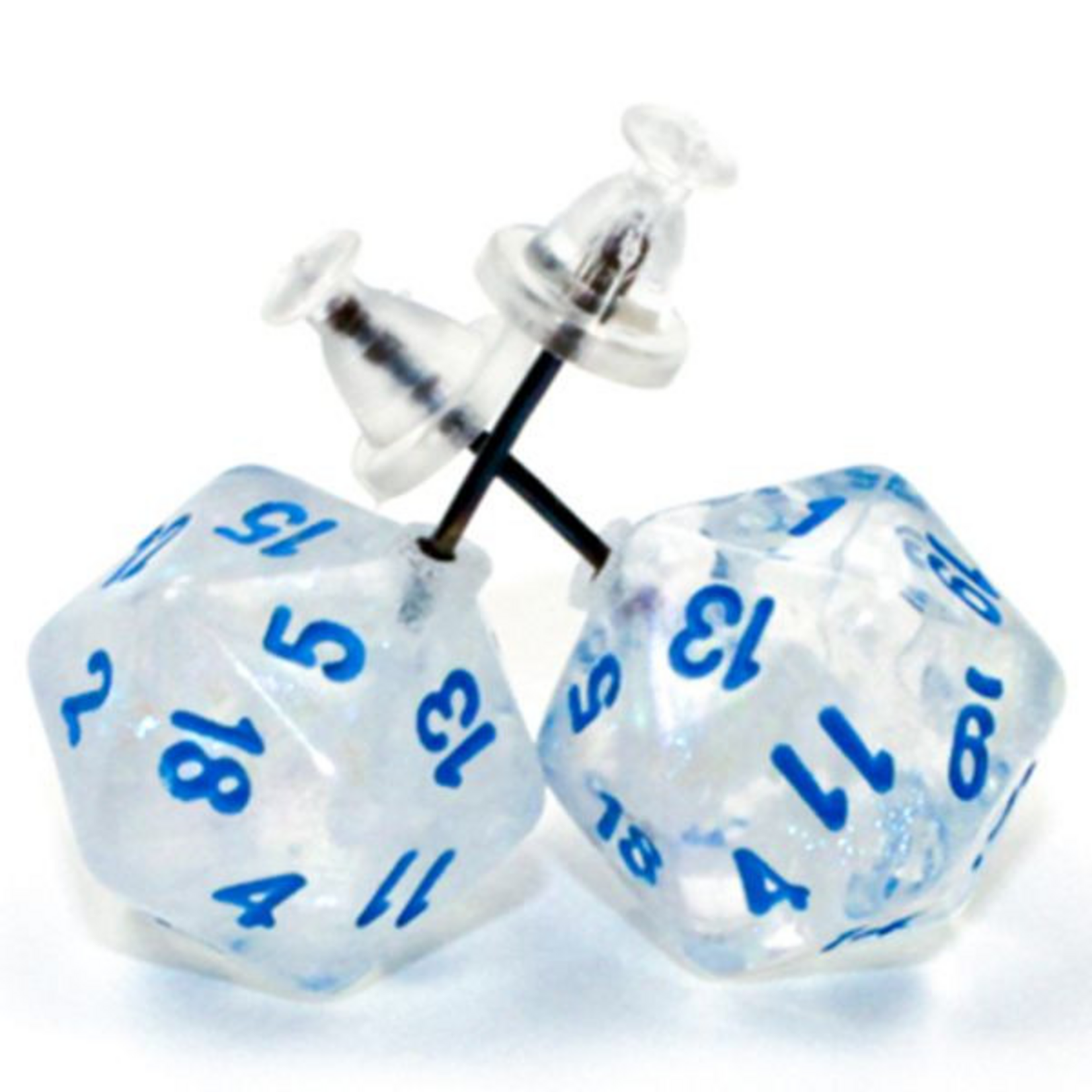 Chessex Stud Earrings mini d20 Borealis Icicle
