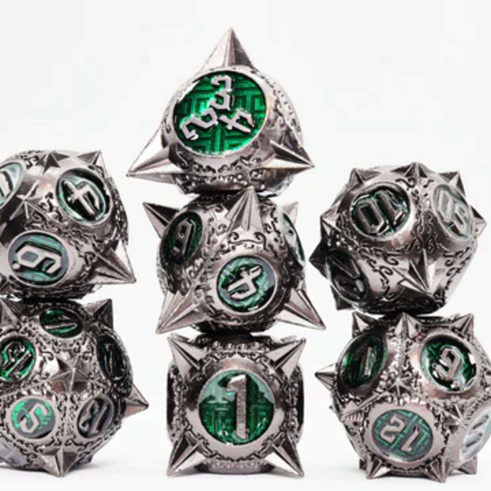 Foam Brain Games Meteor Storm Hunter's Moon Metal RPG dice 7 die set