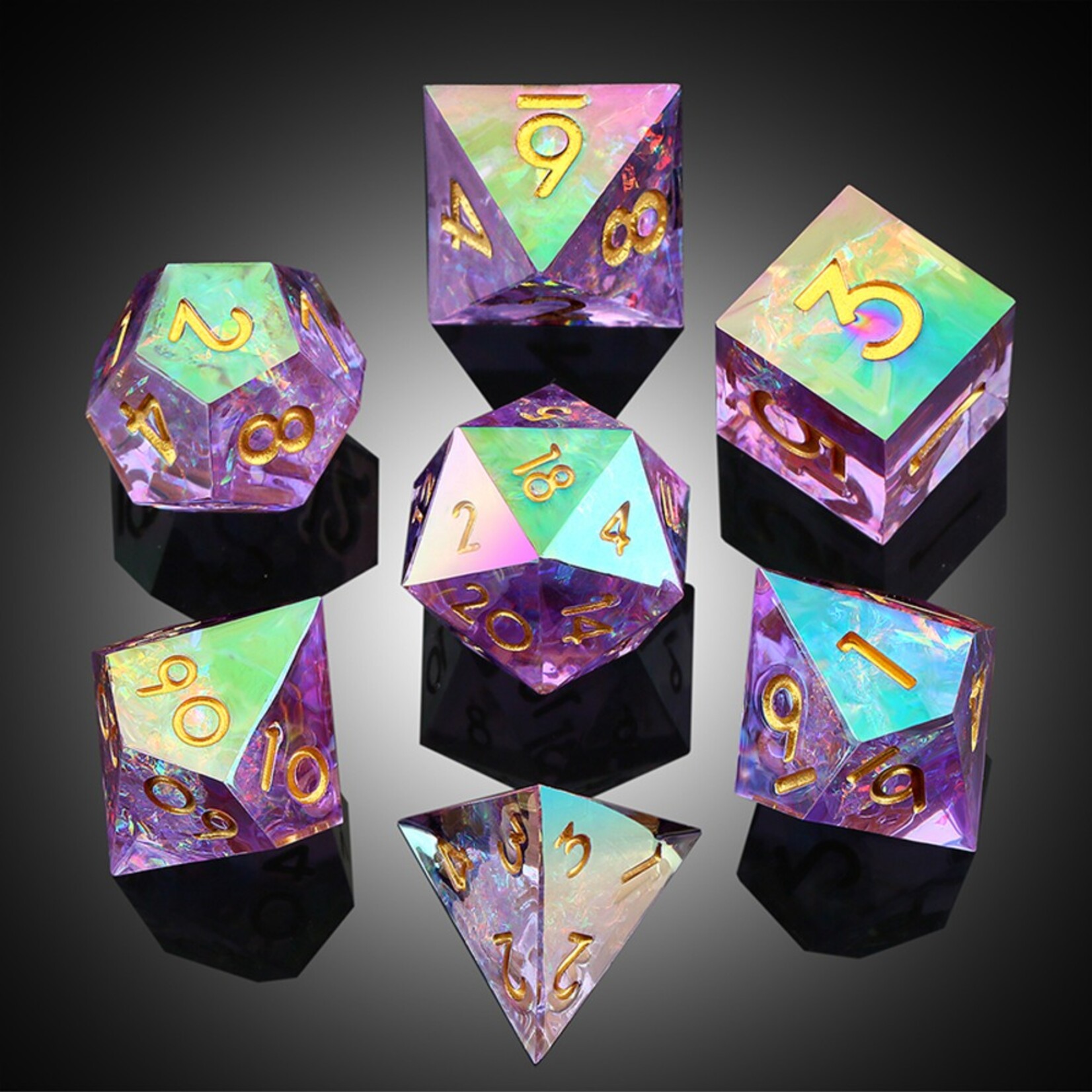 Dice Habit Dice Habit Sharp Edge Chromatic Mage Polyhedral 7 die set