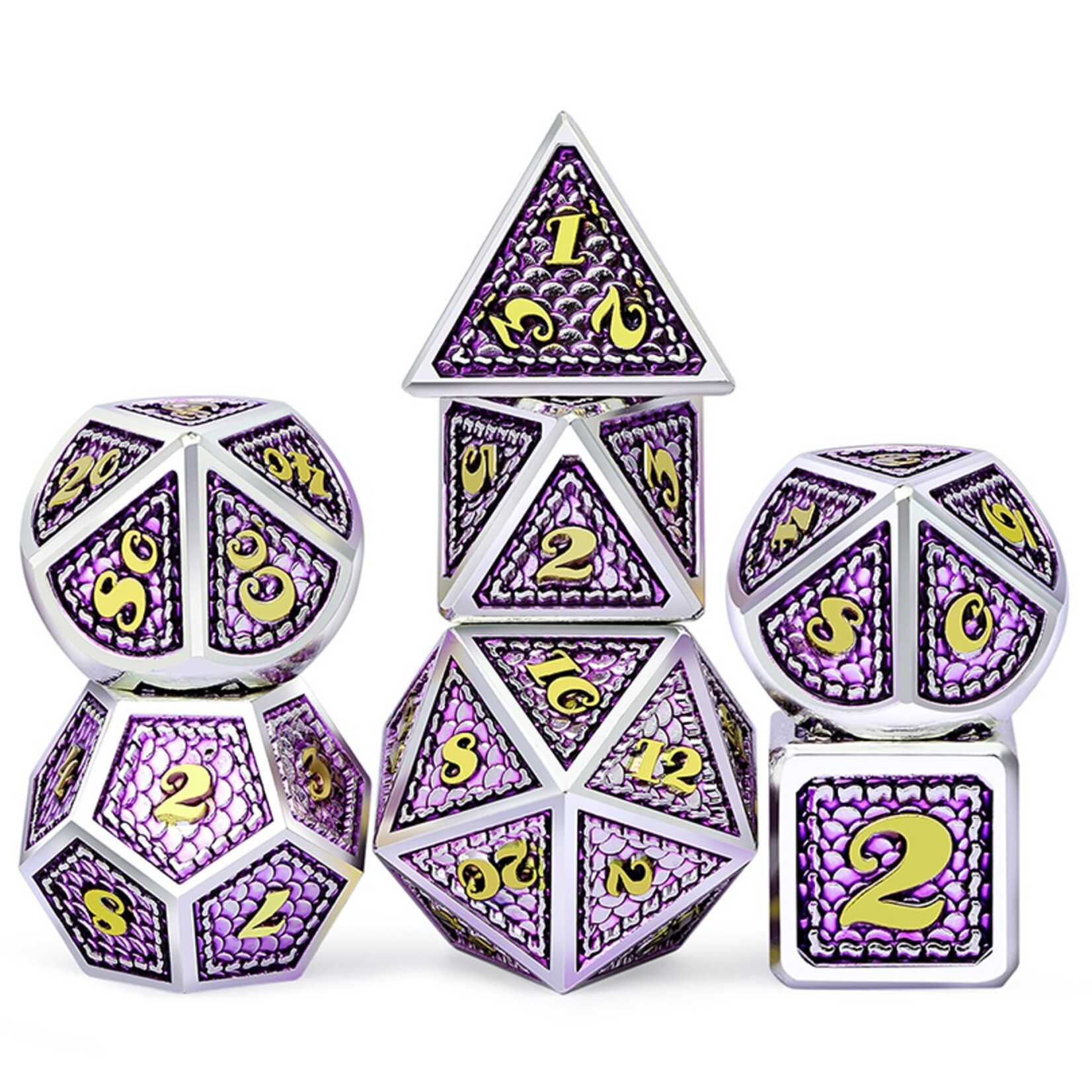 Dice Habit Dice Habit Regal Purple with Gold Polyhedral 7 die set