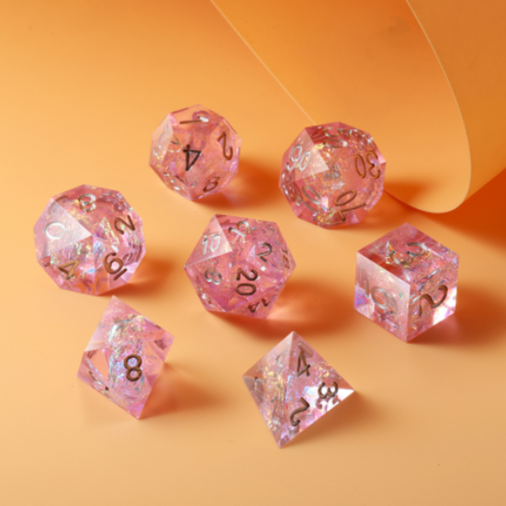 Dice Habit Dice Habit Sharp Edge Roses Polyhedral 7 die set