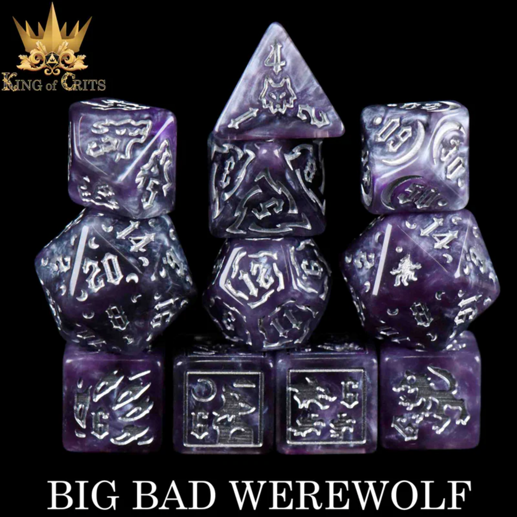 DND Dice DND Dice Big Bad Werewolf Polyhedral 11 die set