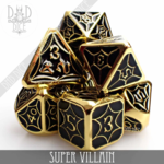DND Dice DND Dice Super Villain Metal Polyhedral 7 die set