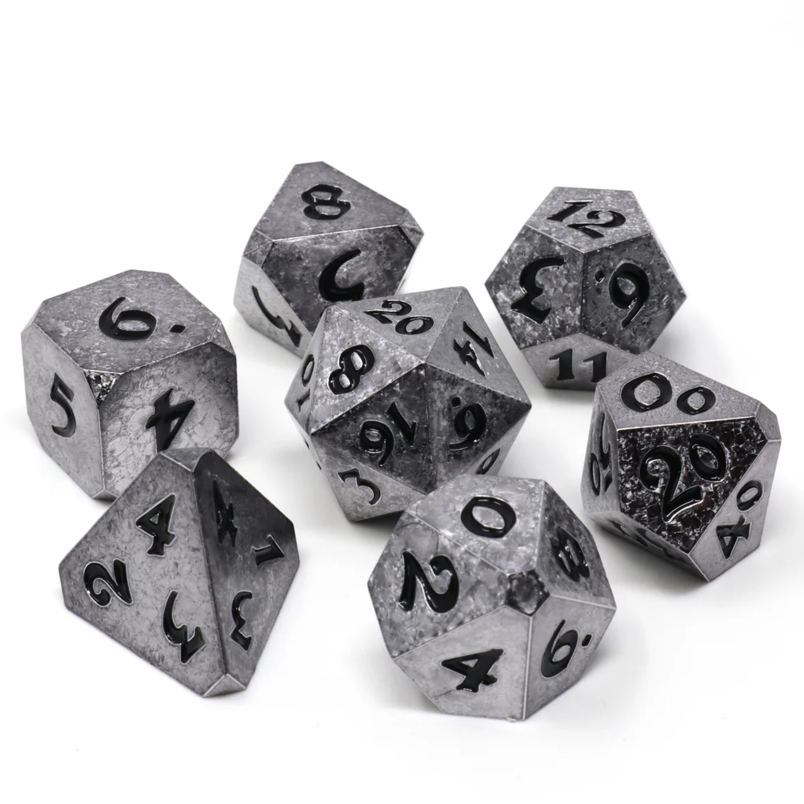 Die Hard Dice Die Hard Starrazor Silver w/ Black RPG Polyhedral 7 die set