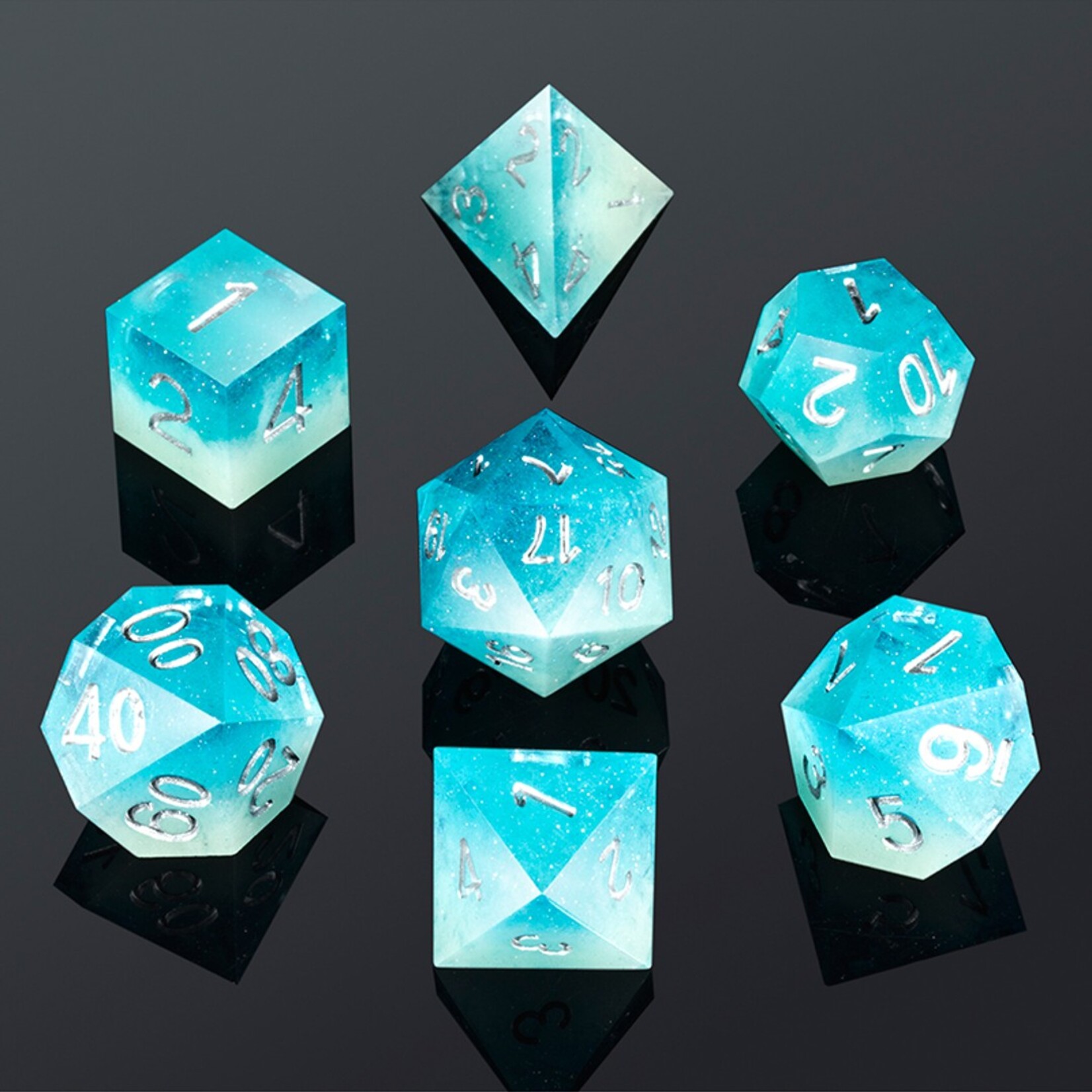 Dice Habit Dice Habit Sharp Edge Celestial Polyhedral 7 die set