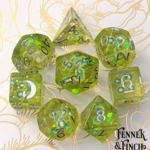 Fennek and Finch Kiwi Fruit Slice Polyhedral 8 die set