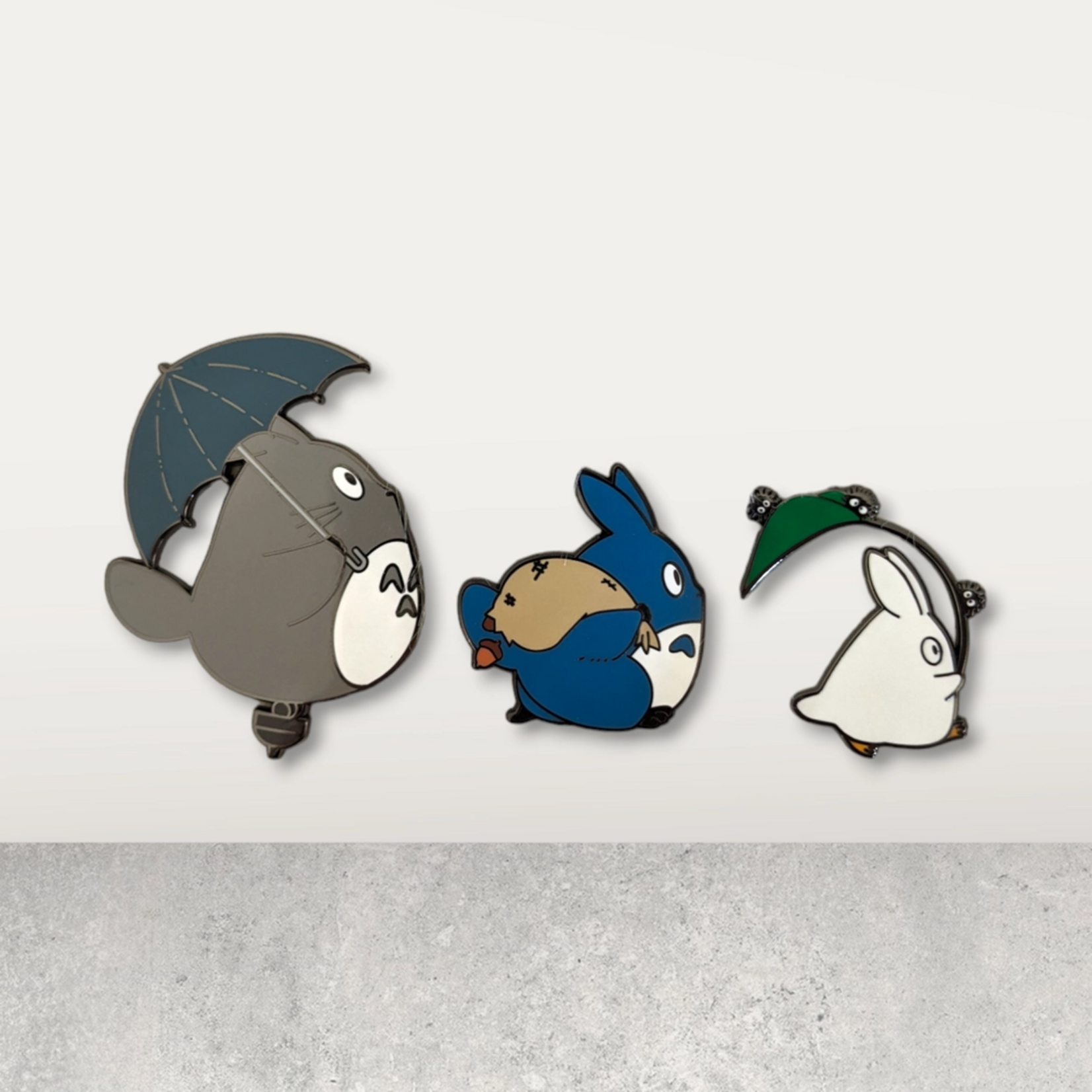Sugar Cubed Studios Totoro Family Enamel Pin Big Grey Totoro