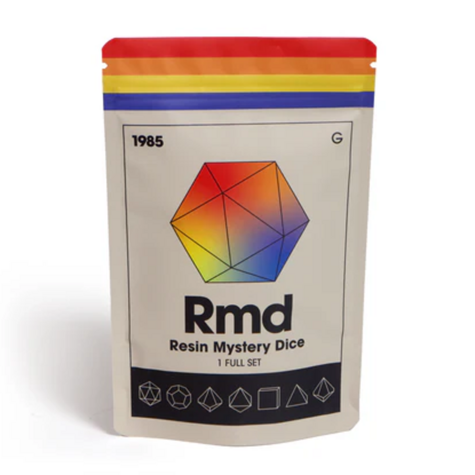 1985 Games 1985 Sharp Edge Resin Mystery Dice Polyhedral 7 die set