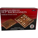 John Hansen Classic Game Collection Backgammon 10.5 in Marbled Wood Color