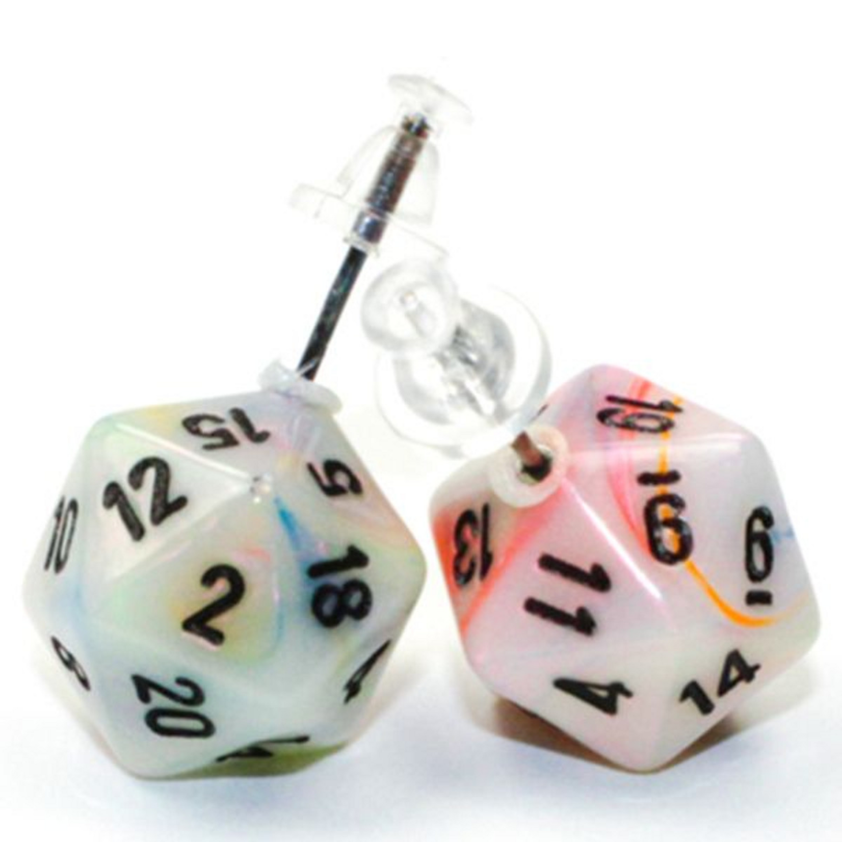 Chessex Stud Earrings d20 Festive Circus Mini