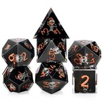 Dice Habit Dice Habit Sharp Edge Bones Black Polyhedral 7 die set