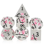 Dice Habit Dice Habit Sakura Awaken Pink and White Metal and Enamel Polyhedral 7 die set