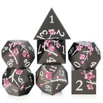 Dice Habit Dice Habit Sakura Night Blossom Pink and Black Metal and Enamel Polyhedral 7 die set