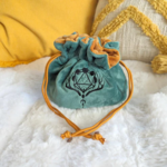 Fennek and Finch Druid Green Brown w/ Moon Phases Multipocket Large Dice Bag