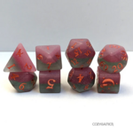 Fennek and Finch Fluorite Purple Green Layered Matte Polyhedral 8 die set