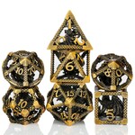 Dice Habit Dice Habit Hollow Dragon Cage Bronze Polyhedral 7 die set