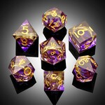 Dice Habit Dice Habit Sharp Edge Rings Purple Polyhedral 7 die set