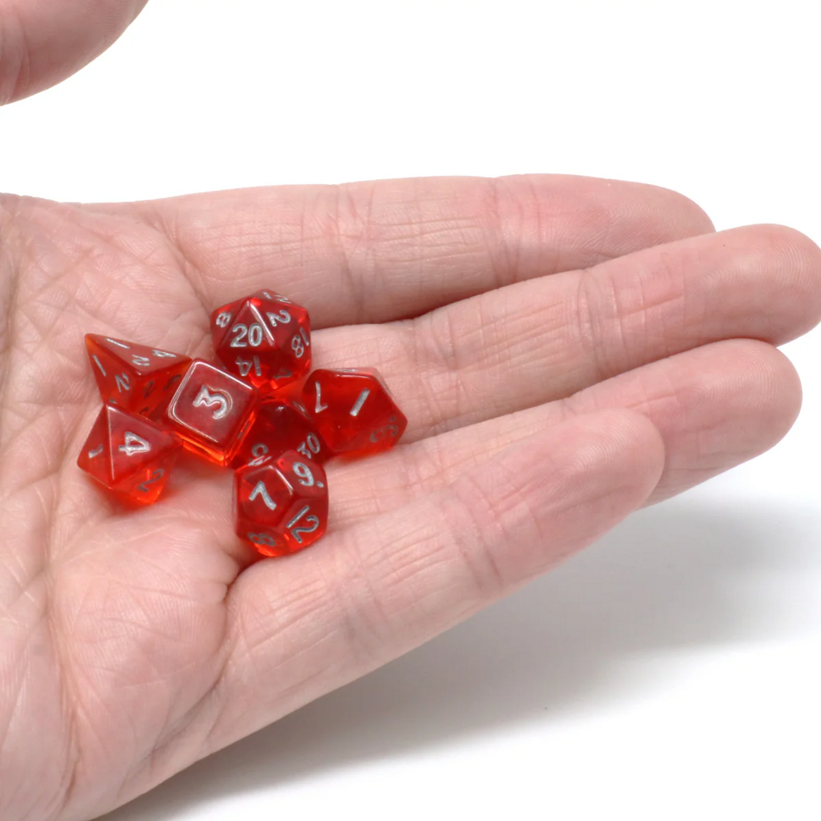 Die Hard Dice Die Hard Critlings Bright Blaze Red w/ Grey Polyhedral 7 die set