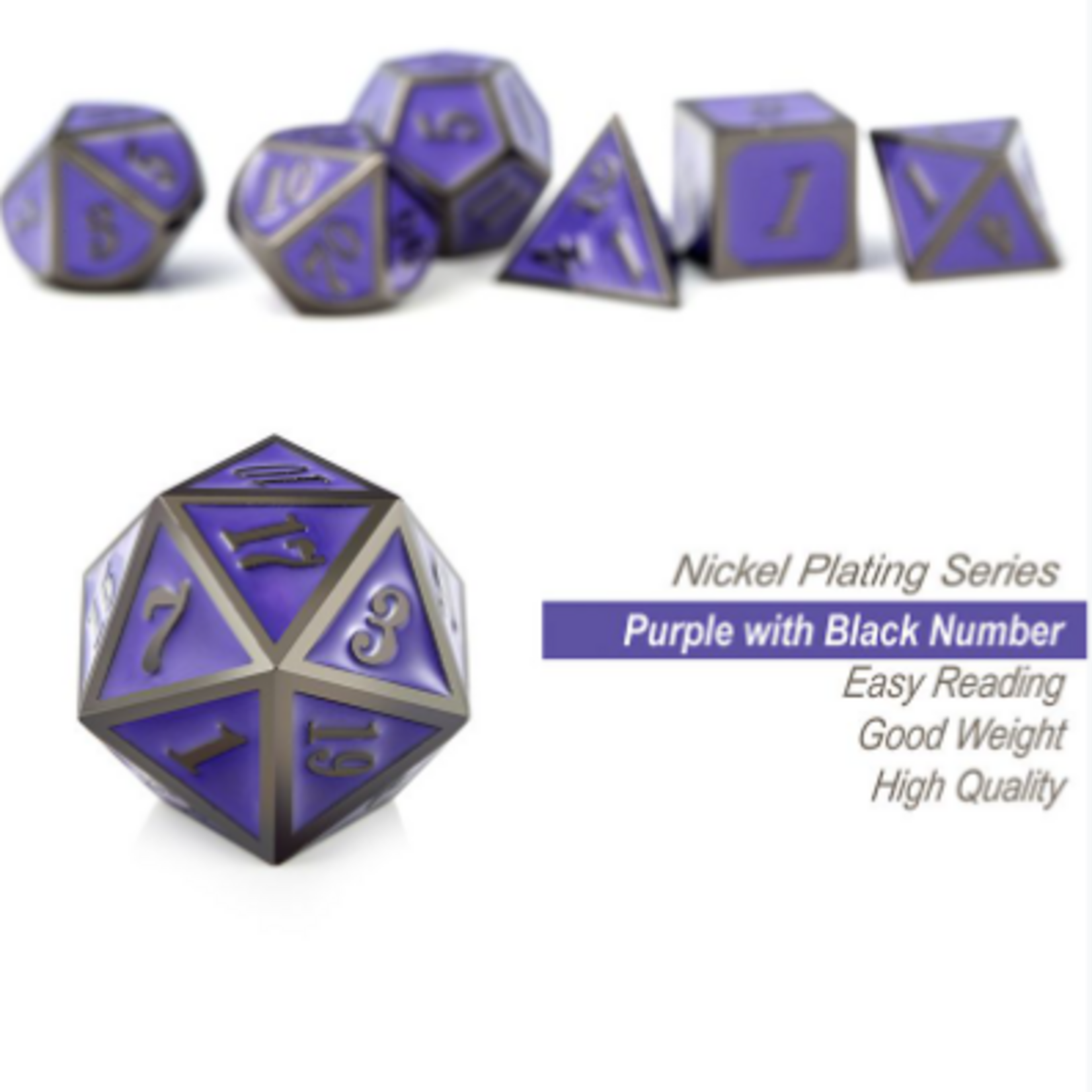 Dice Habit Dice Habit Grape Purple with Gunmetal Metal Polyhedral 7 die set