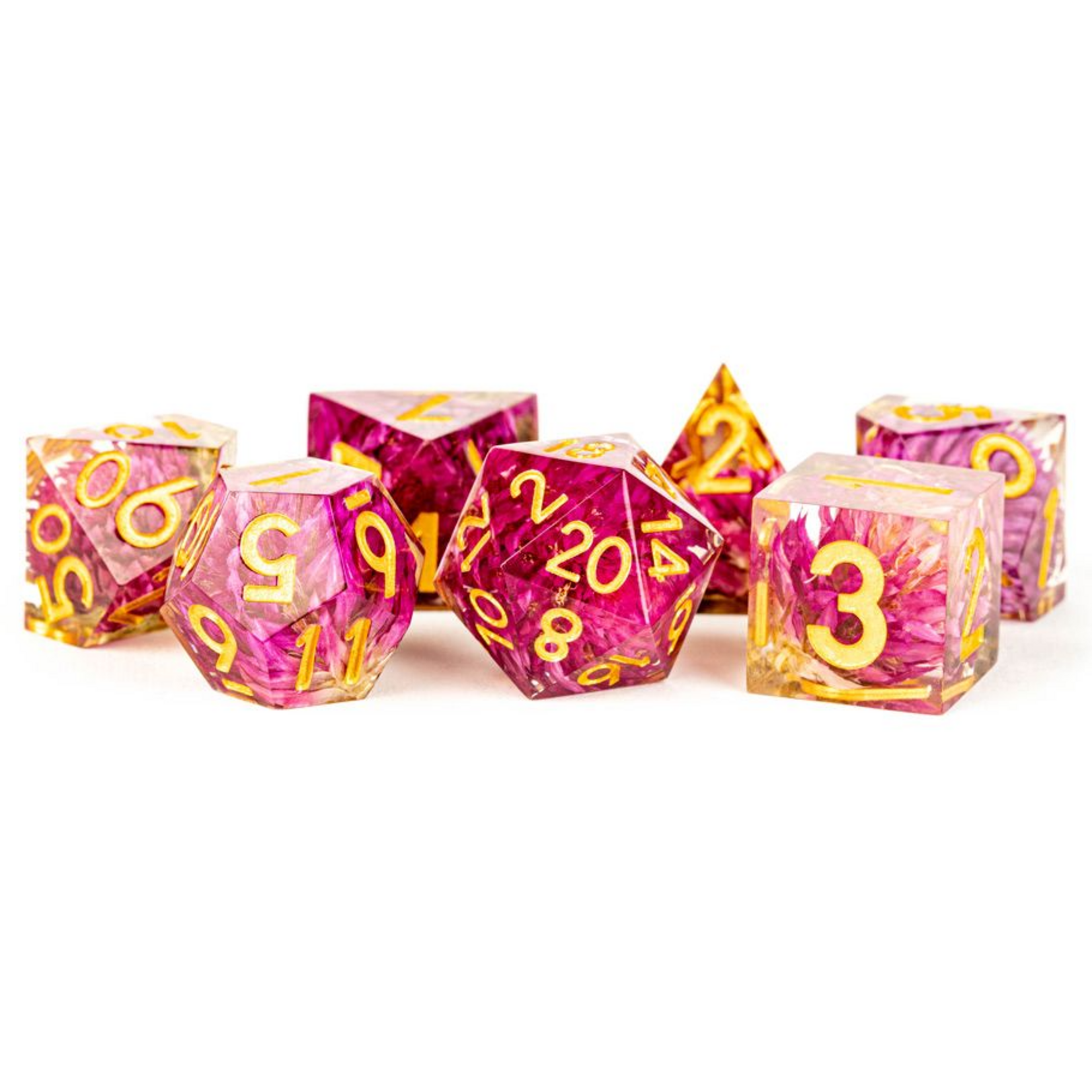 FanRoll by MDG FanRoll Sharp Edge Resin Thousand Day Red Polyhedral 7 die set